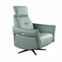 Armchairs - Turquoise green leather swivel relax armchair - ANGEL CERDÁ