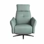 Armchairs - Turquoise green leather swivel relax armchair - ANGEL CERDÁ
