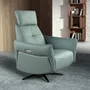 Armchairs - Turquoise green leather swivel relax armchair - ANGEL CERDÁ