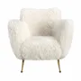 Armchairs - White long pile fabric armchair - ANGEL CERDÁ