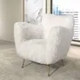 Armchairs - White long pile fabric armchair - ANGEL CERDÁ
