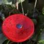 Floral decoration - Small Glass Flower For Outside In Red-Black - CARNEOL GLASS