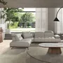 Coffee tables - Porcelain marble and walnut round corner table - ANGEL CERDÁ