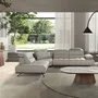 Console table - Porcelain marble and walnut half round oval console table - ANGEL CERDÁ