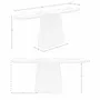 Console table - Porcelain marble and walnut half round oval console table - ANGEL CERDÁ