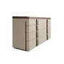 Chests of drawers - Leather chest of drawers, walnut, polished steel base and brown smoked - ANGEL CERDÁ