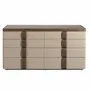 Chests of drawers - Leather chest of drawers, walnut, polished steel base and brown smoked - ANGEL CERDÁ