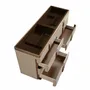 Chests of drawers - Leather chest of drawers, walnut, polished steel base and brown smoked - ANGEL CERDÁ