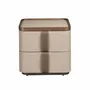 Night tables - Bedside table leather, walnut and polished steel base - ANGEL CERDÁ