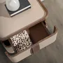 Night tables - Bedside table leather, walnut and polished steel base - ANGEL CERDÁ