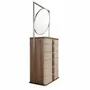Chests of drawers - Chiffonier leather, walnut, grey steel and brown smoked glass top with - ANGEL CERDÁ