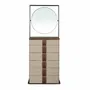 Chests of drawers - Chiffonier leather, walnut, grey steel and brown smoked glass top with - ANGEL CERDÁ