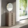 Chests of drawers - Chiffonier leather, walnut, grey steel and brown smoked glass top with - ANGEL CERDÁ