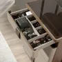 Chests of drawers - Chiffonier leather, walnut, grey steel and brown smoked glass top with - ANGEL CERDÁ