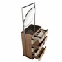 Chests of drawers - Chiffonier leather, walnut, grey steel and brown smoked glass top with - ANGEL CERDÁ