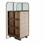 Chests of drawers - Chifonier leather, walnut and polished steel with mirror - ANGEL CERDÁ
