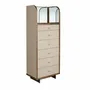 Chests of drawers - Chifonier leather, walnut and polished steel with mirror - ANGEL CERDÁ