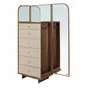 Chests of drawers - Chifonier leather, walnut and polished steel with mirror - ANGEL CERDÁ