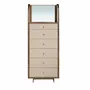 Chests of drawers - Chifonier leather, walnut and polished steel with mirror - ANGEL CERDÁ