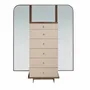 Chests of drawers - Chifonier leather, walnut and polished steel with mirror - ANGEL CERDÁ