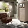 Chests of drawers - Chifonier leather, walnut and polished steel with mirror - ANGEL CERDÁ