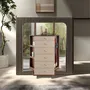 Chests of drawers - Chifonier leather, walnut and polished steel with mirror - ANGEL CERDÁ