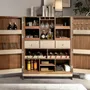 Sideboards - High sideboard leather, walnut and polished steel - ANGEL CERDÁ