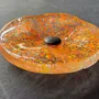 Floral decoration - Round glass flower for outdoor use in transparent, yellow, orange - CARNEOL GLASS