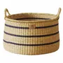 Objets de décoration - Panier de rangement Enyo | Panier de sol | Rayures bleues naturelles - SOLOKO