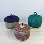 Corbeilles - Nunya Panier à couvercle | Panier de rangement petit | Turquoise - SOLOKO
