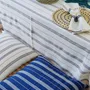 Fabric cushions - Cushion Cover Handwoven | Tsiame royal blue with beige stripes - SOLOKO