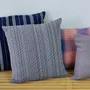 Coussins textile - Housse de coussin tissée à la main | Two is One bleu, beige - SOLOKO