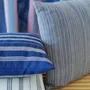 Coussins textile - Housse de coussin tissée à la main | Two is One bleu, beige - SOLOKO