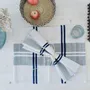 Serviettes - Serviette en coton tissée à la main | Anloga bleu royal, beige - SOLOKO