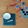 Dessous de plat - Napperon en verre Nunana | Dessous-de-plat | Napperon en Beads | Bleu - SOLOKO