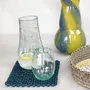 Dessous de plat - Napperon en verre Nunana | Dessous-de-plat | Napperon en Beads | Bleu - SOLOKO