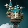 Cadeaux - Fantasy Steam Castle - White/Blue - VCL CORP