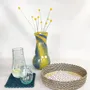 Vases - Glass Vase GLORY | Mouthblown | Recycled Glass | Yellow Blue - SOLOKO