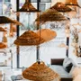 Outdoor hanging lights - Handwoven natural fiber pendant lights – Bohemian chic design - COSYDAR-DECO