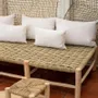 Benches - Wooden Bench with Palm Leaf Weaving – 190 cm | Cosydar Déco - COSYDAR-DECO