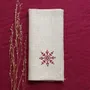 Linge de table textile - Serviette en lin PUNTO CROCE | Snowflake - GIARDINO SEGRETO
