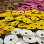 Floral decoration - Small yellow glass flower on a stainless steel stem - CARNEOL GLASS