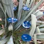 Floral decoration - Small turquoise glass flower on a stainless steel stem - CARNEOL GLASS