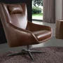 Armchairs - Leather swivel armchair with removable cushion - ANGEL CERDÁ