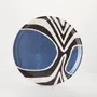 Plateaux - Plateau de service rond en bois - zébre bleu 38 cm - MONBOPLATO