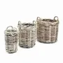 Pots de fleurs - Panier rond en bois s/3 - SEMPRE IN & OUTDOOR LIVING BV