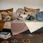 Textile and surface design - Akiko sofa cover and Yuki cushion - LE MONDE SAUVAGE BEATRICE LAVAL