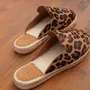 Shoes - Leopard Print Leather Slippers Lined with Virgin Wool - ATELIER COSTÀ