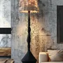 Lampadaires - Stozhar – Sculptural Floor Lamp with Raffia Shade & Biocomposite Base - PLETOSTUDIO