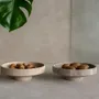 Platter and bowls - SILVER TRAVERTINE NARROW BOWL - KIWANO CONCEPT